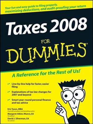 cover image of Taxes 2008 For Dummies